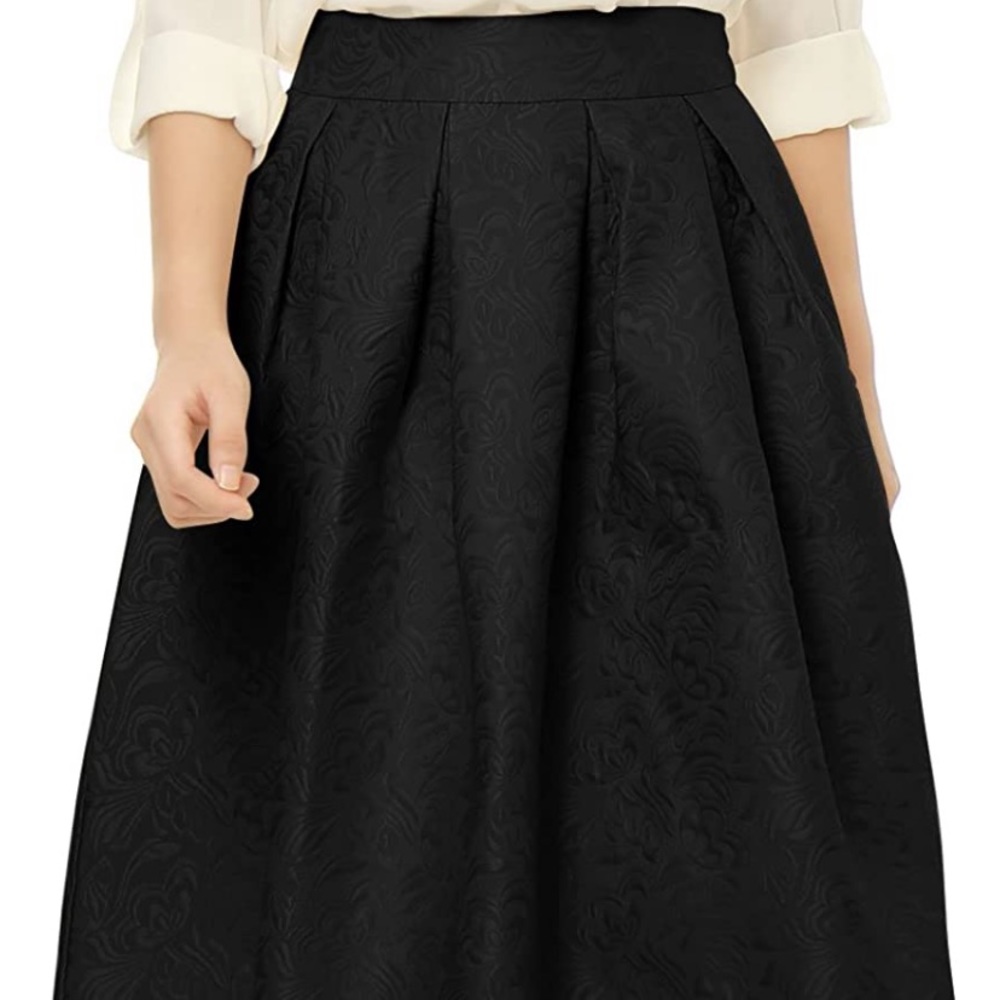 Sz.XS Jacquard Black midi Skirt
